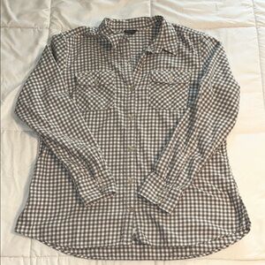 Eddie Bauer Flannel Women's Size XL Gray & White Gingham